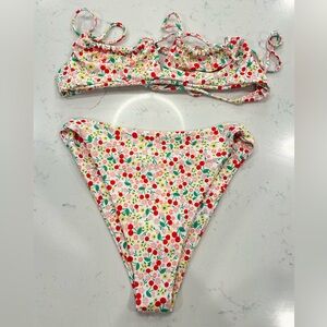 Skatie Carmel cherry print bikini